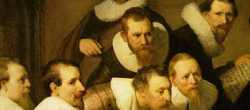Particolare del Quadro di Rembrandt : Lezione di anatomia