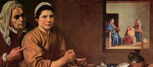 Particolare del Quadro di Diego Velázquez: Cristo nella casa di Marta e Maria